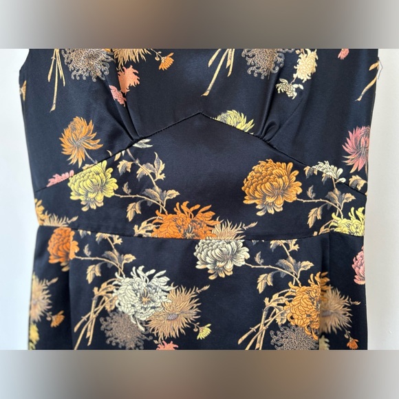 DRIES VAN NOTEN black orange Japonaise floral shift silk dress Size IT 38 - Picture 4 of 6